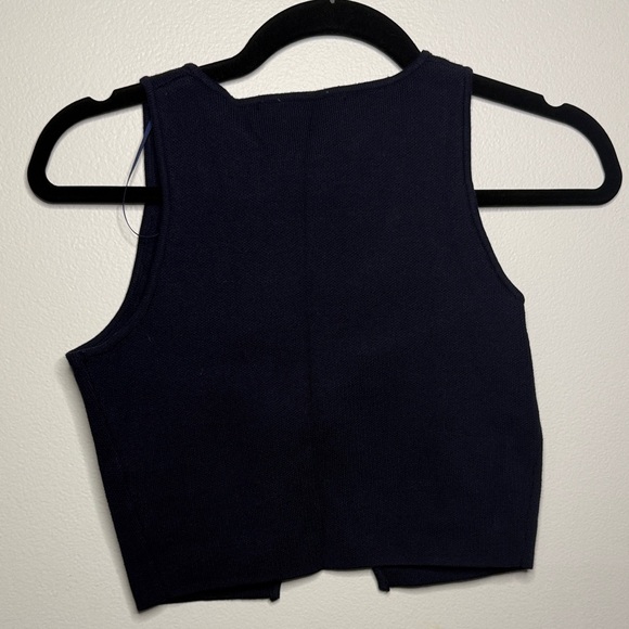 Zara Midnight Blue Sleeveless Button vest - Picture 3 of 3